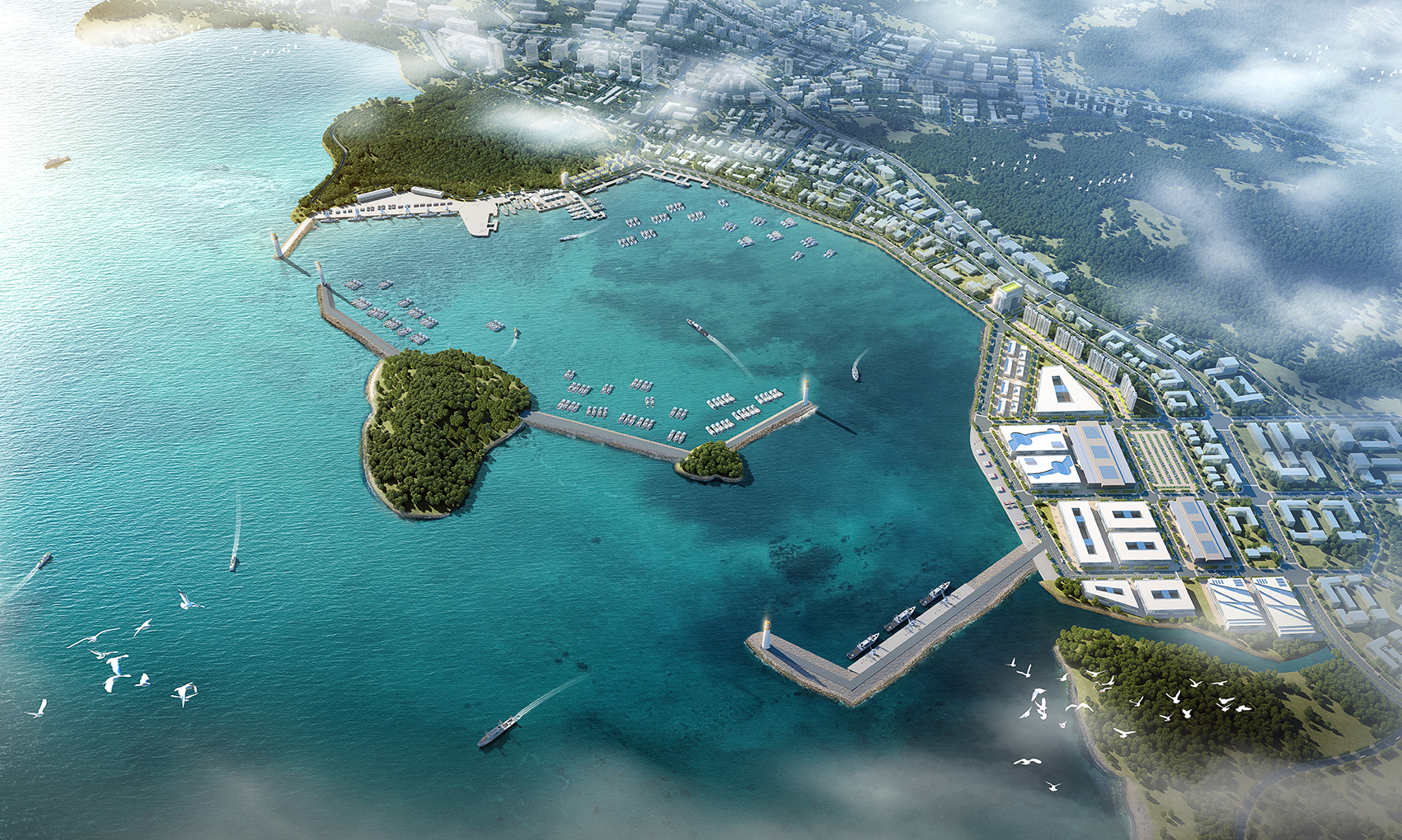 阳东渔港鸟瞰图