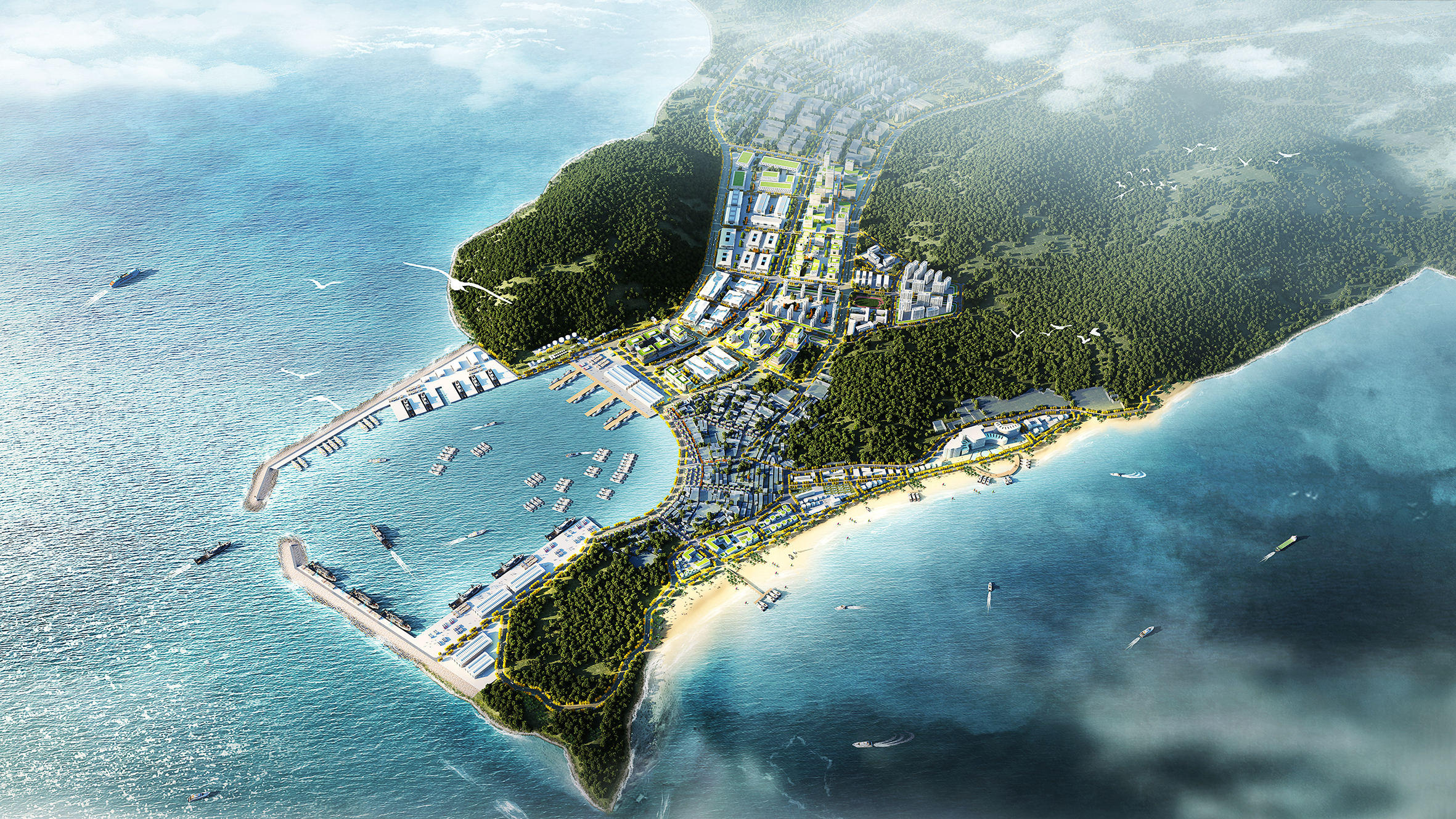 马宫渔港鸟瞰图